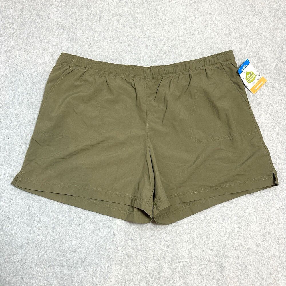 NWT Columbia Women’s XXL Logo Green Activewear Shorts Regular Fit UPF 50